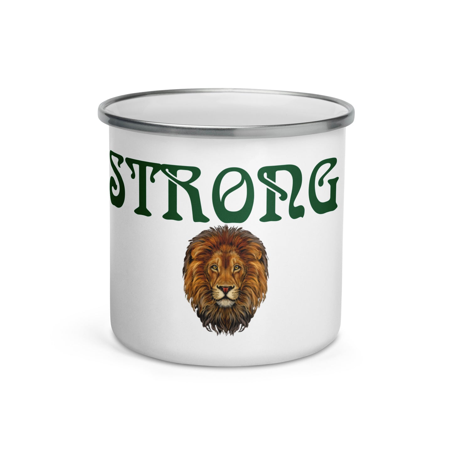 "STRONG"Enamel Mug W/Green Font