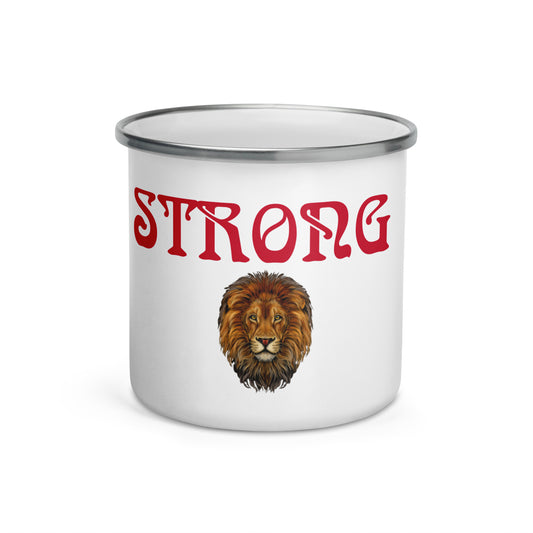 “STRONG”Enamel Mug W/Red Font