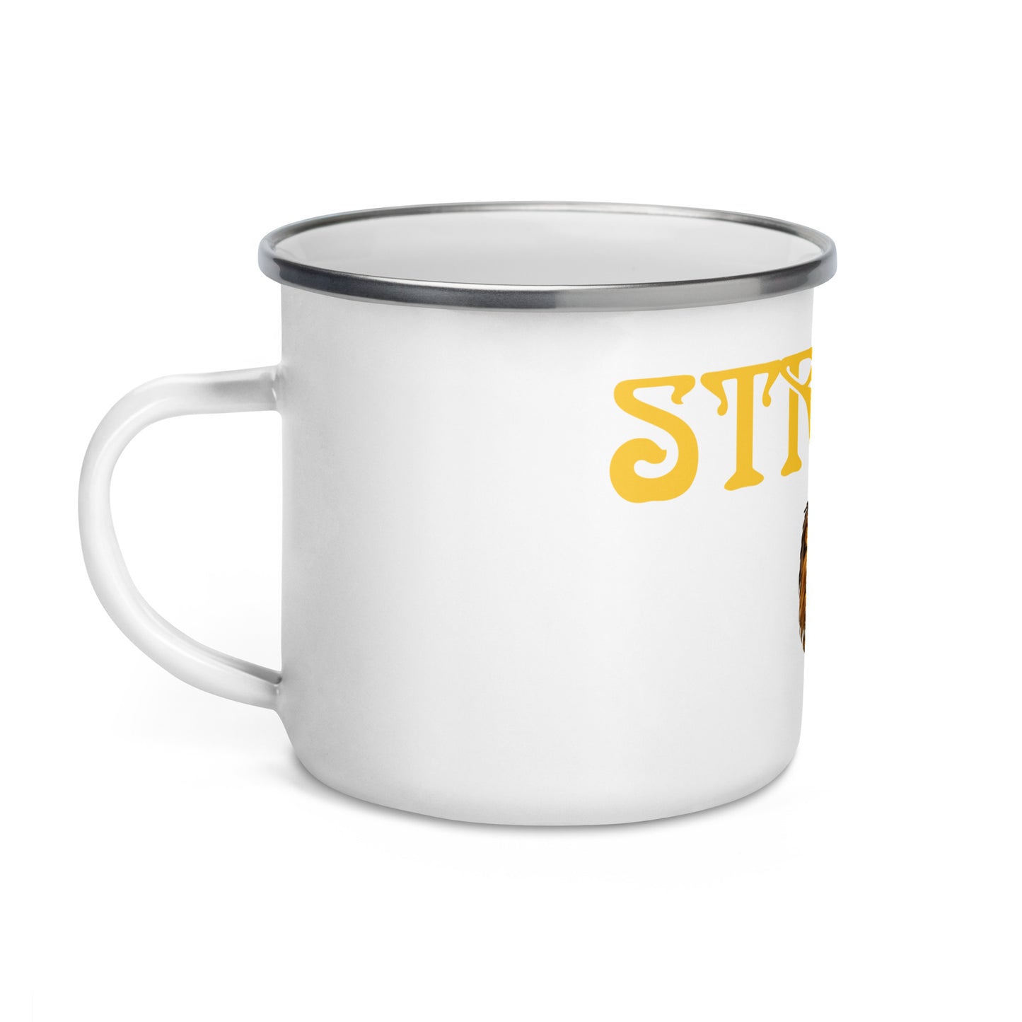 "STRONG"Enamel Mug W/Yellow Font