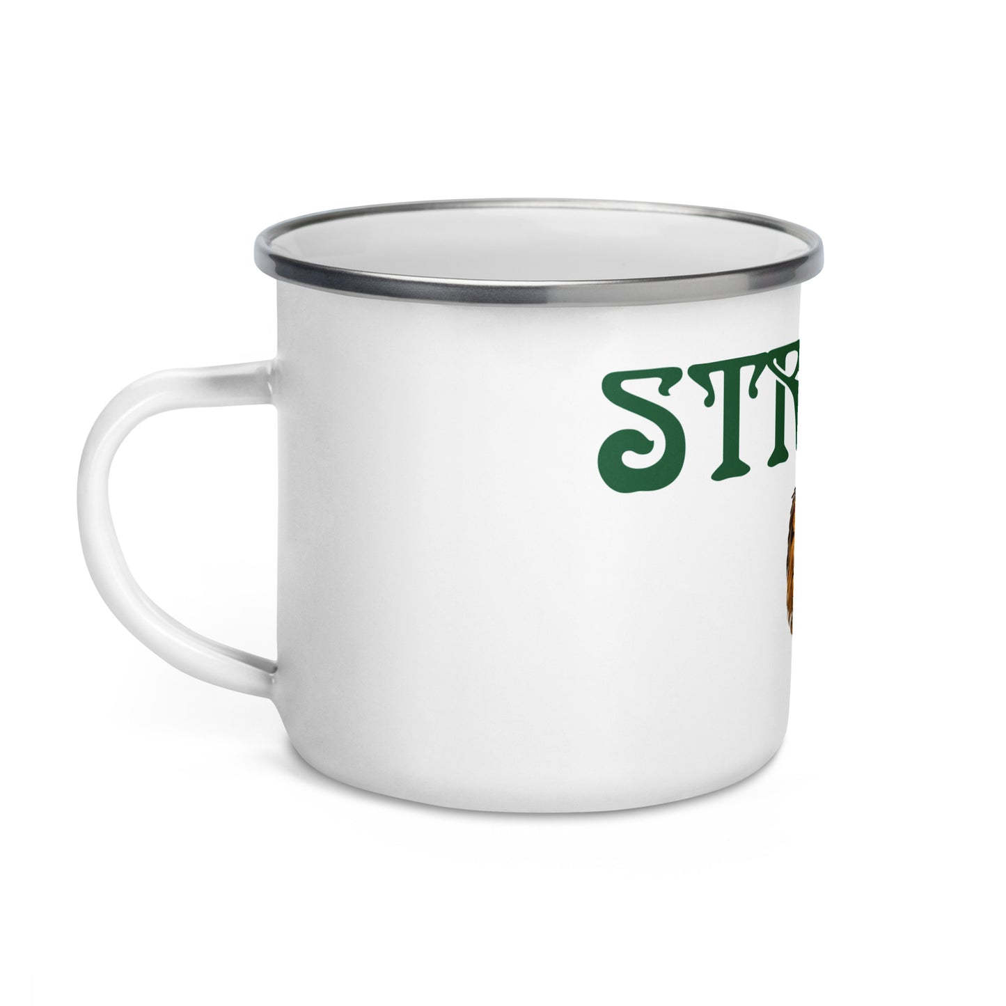 "STRONG"Enamel Mug W/Green Font