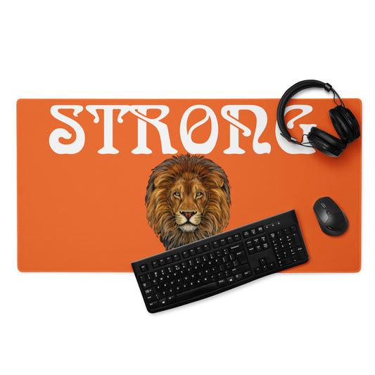 “STRONG”Orange Gaming Mouse Pad W/White Font