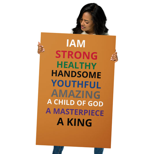 “King”Bronze Metal Prints W/Rainbow Font