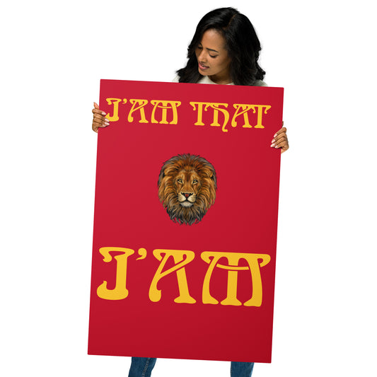 “I’AM THAT I’AM”Red Metal Prints W/Yellow Font