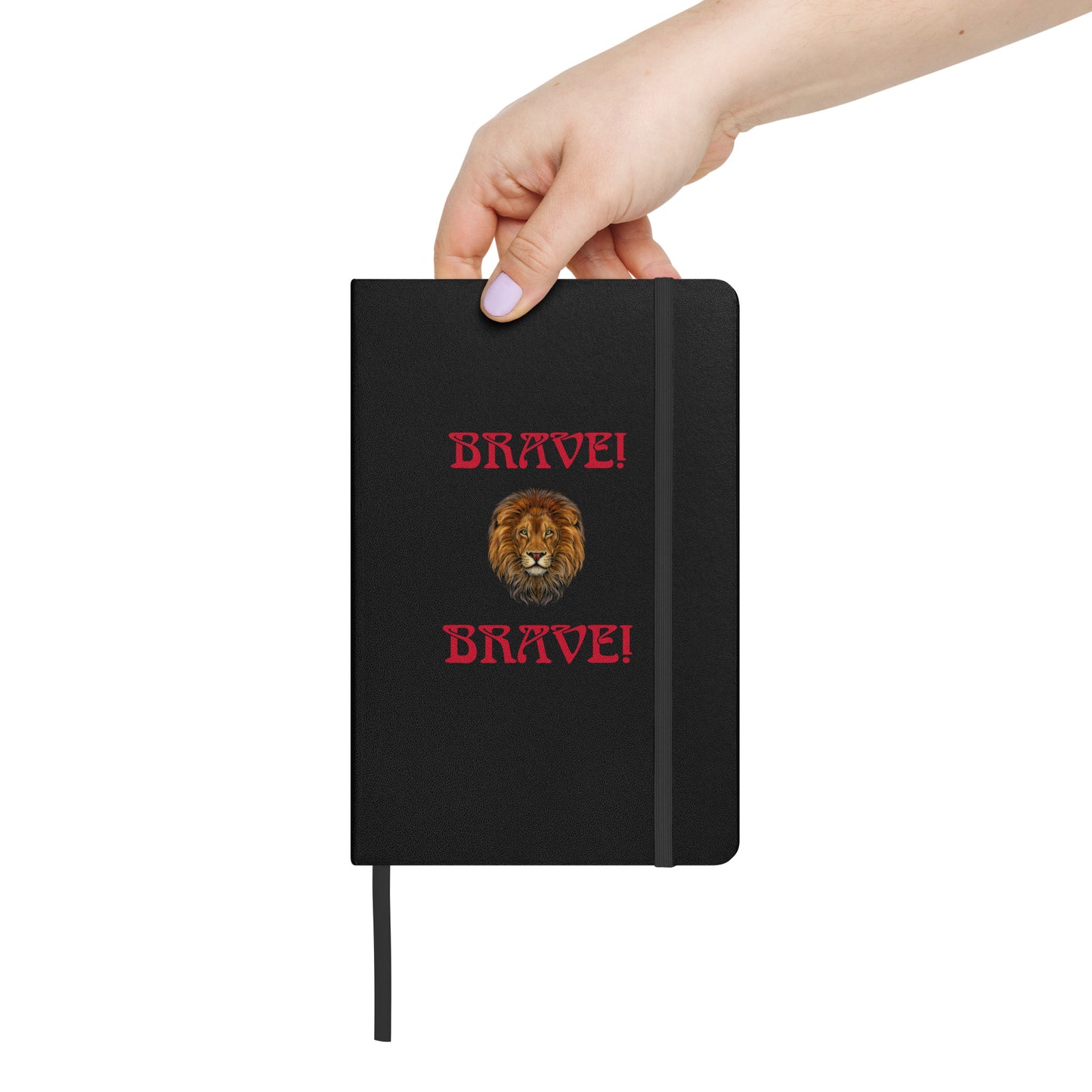 “BRAVE!”Hardcover Bound Notebook W/Red Font