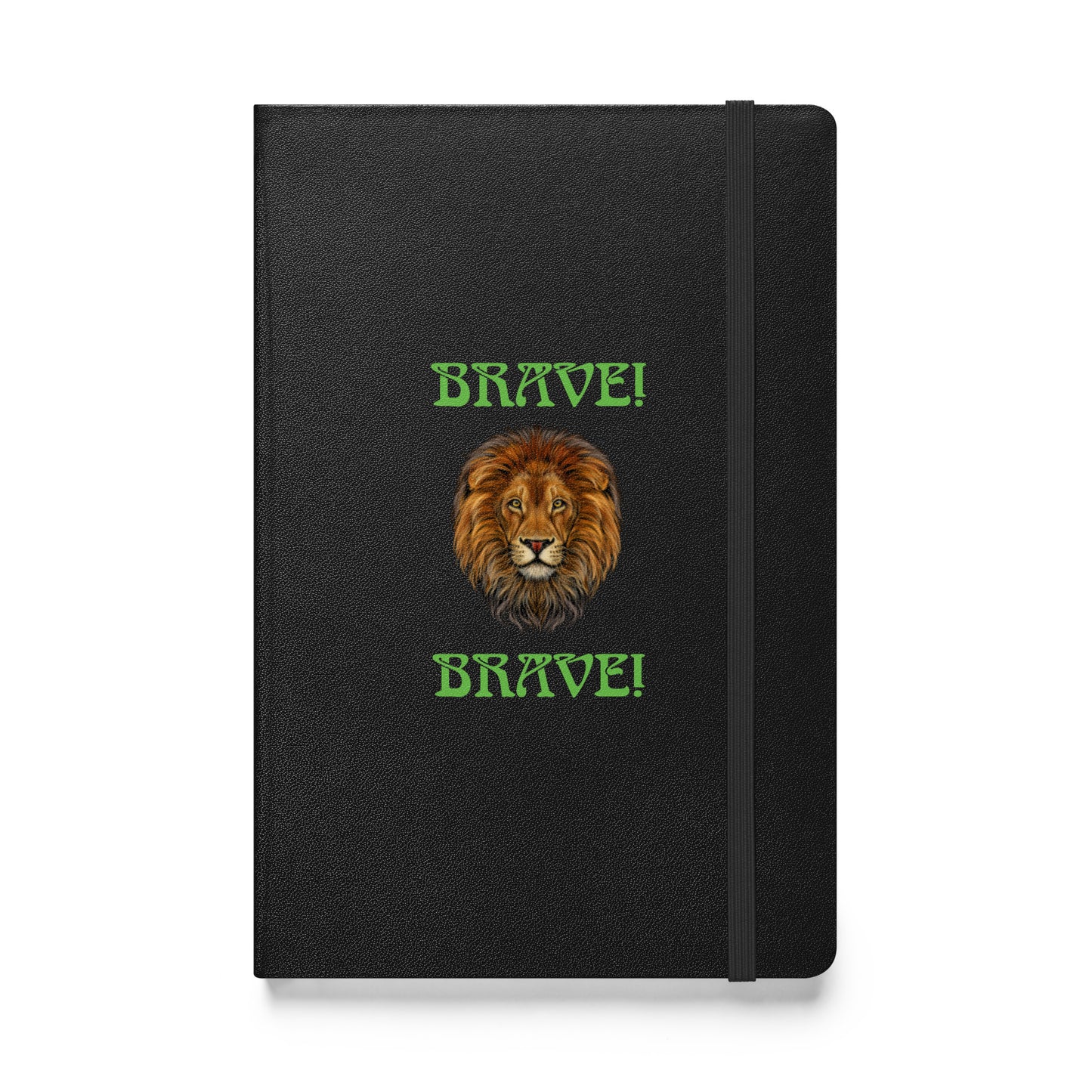 “BRAVE!”Hardcover Bound Notebook W/Green Font