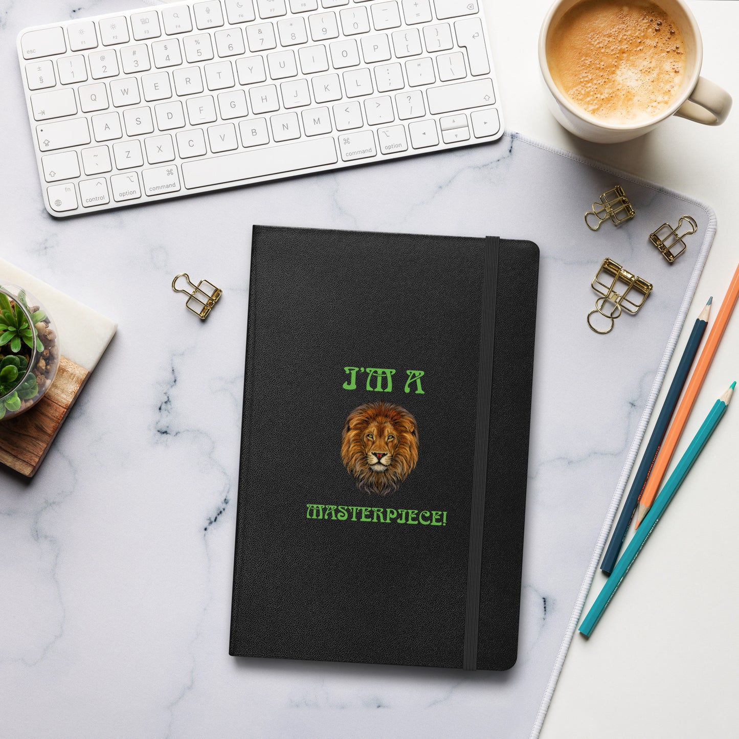 “I’M A MASTERPIECE!”Hardcover Bound Notebook W/Green Font