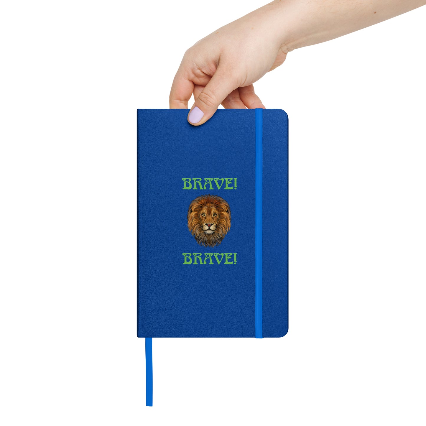 “BRAVE!”Hardcover Bound Notebook W/Green Font