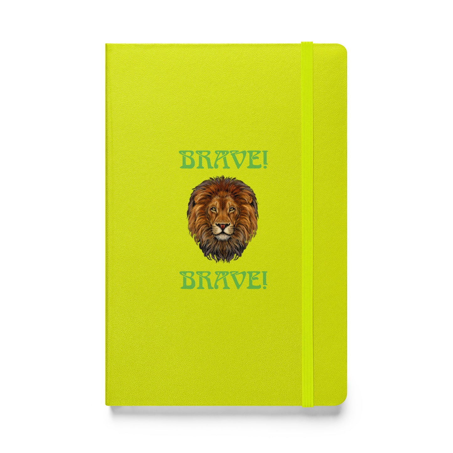 “BRAVE!”Hardcover Bound Notebook W/Green Font