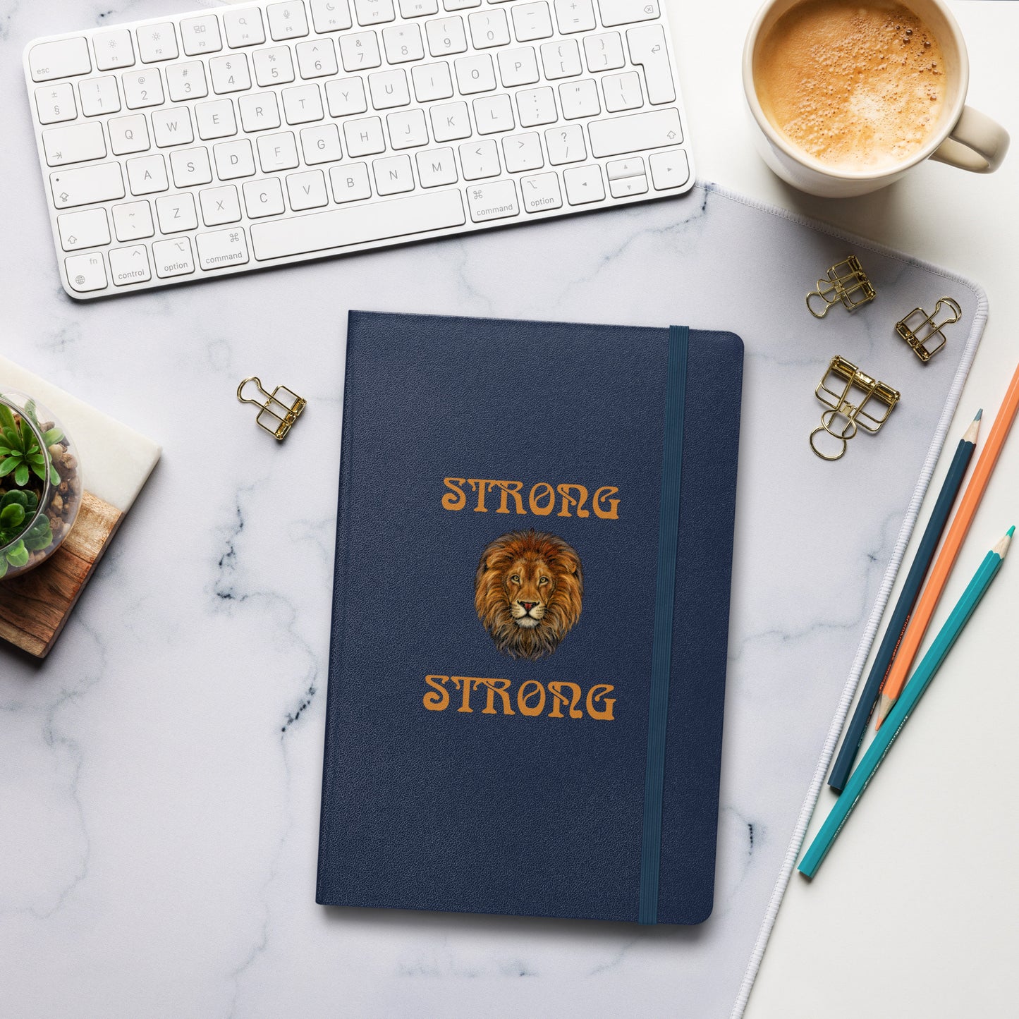 “STRONG”Hardcover Bound Notebook W/Bronze Font