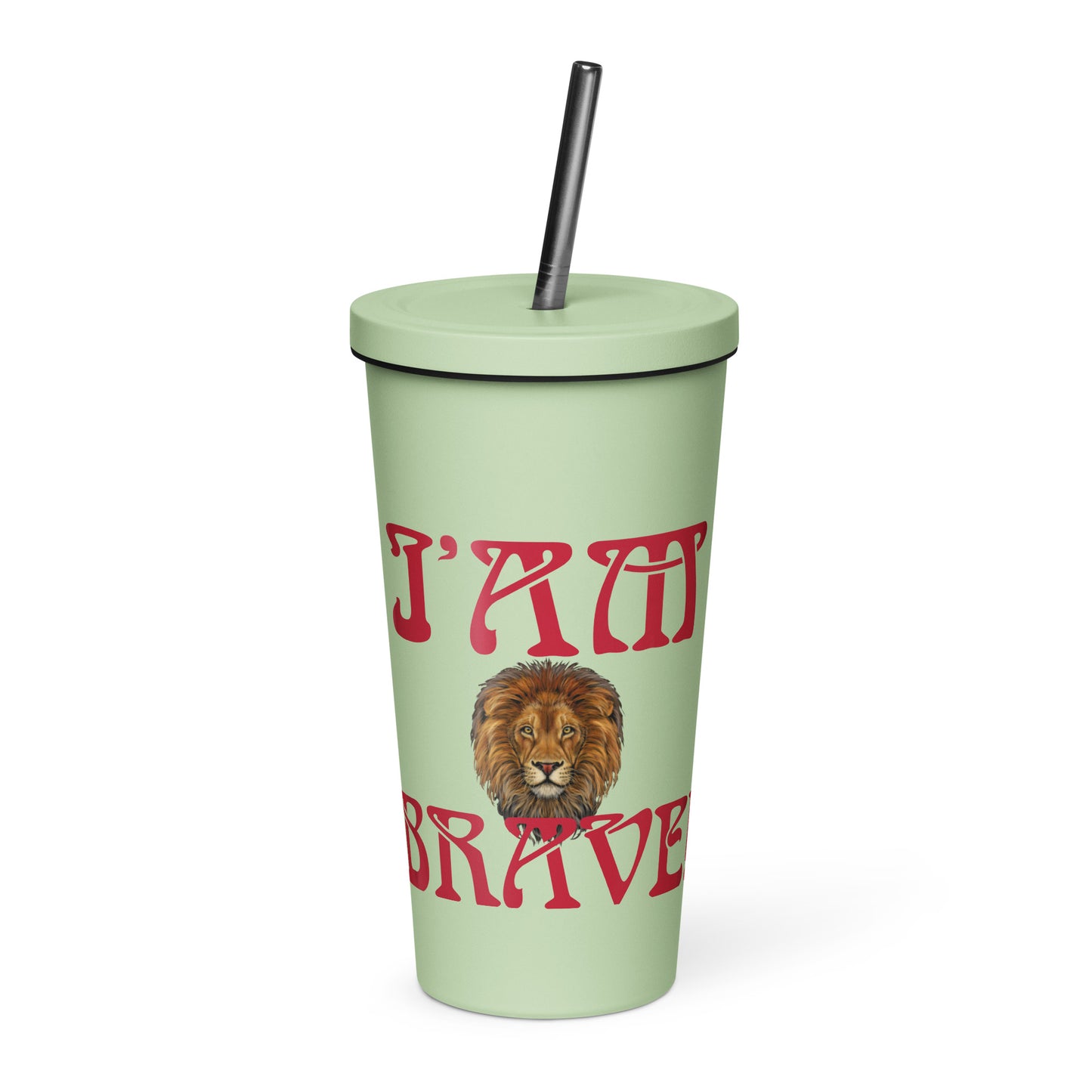 “I’AM BRAVE!”Insulated Tumbler W/Red Font