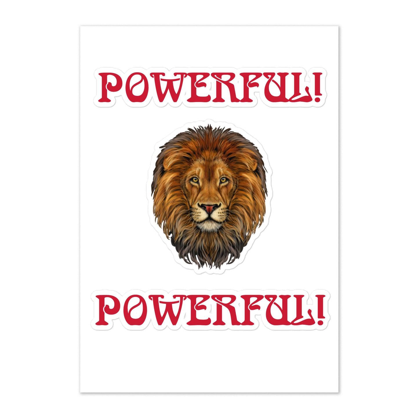 “POWERFUL!”Sticker Sheet W/Red Font