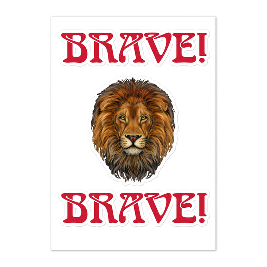 “BRAVE!”Sticker Sheet W/Red Font