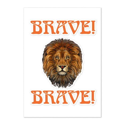 “BRAVE!”Sticker Sheet W/Orange Font