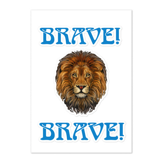 “BRAVE!”Sticker Sheet W/Blue Font