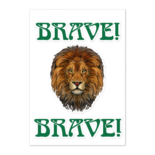 “BRAVE!”Sticker Sheet W/Green Font