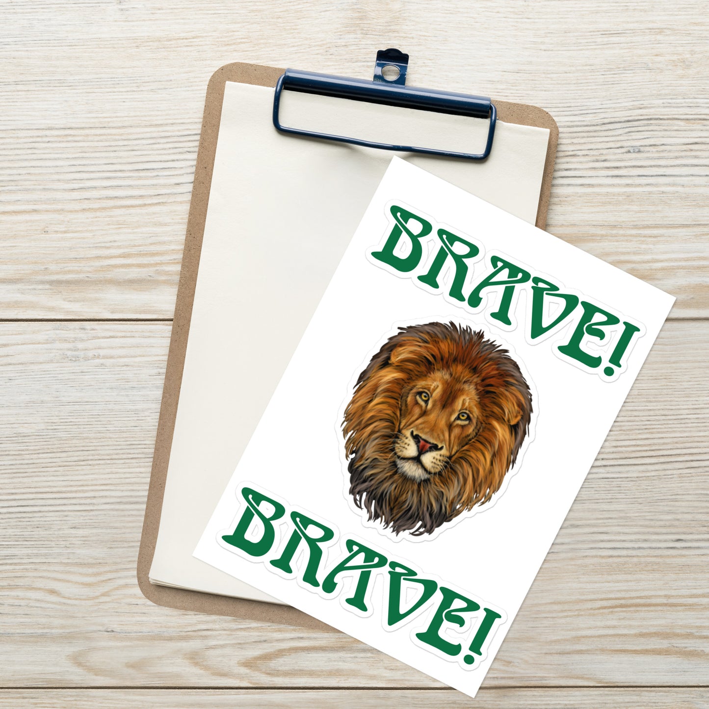 “BRAVE!”Sticker Sheet W/Green Font