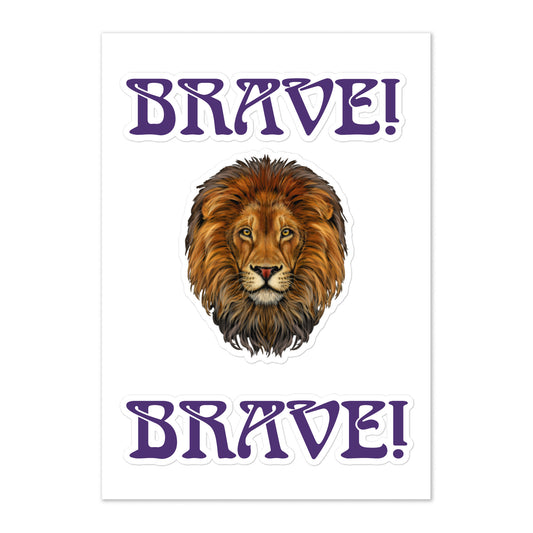 “BRAVE!”Sticker Sheet W/Purple Font