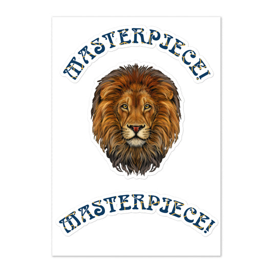 “MASTERPIECE!”Sticker Sheet W/Electric Blue Font