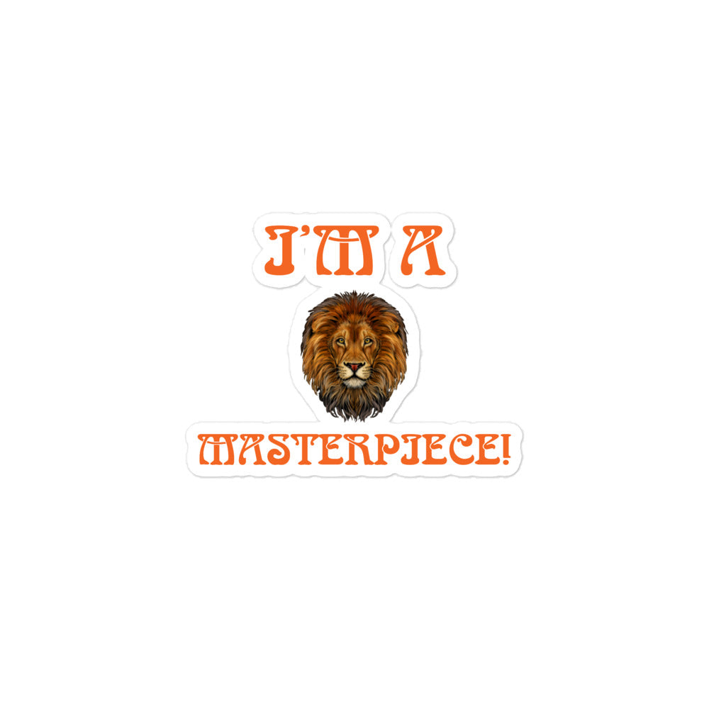 “I’M A MASTERPIECE!”Bubble-Free Stickers W/Orange Font