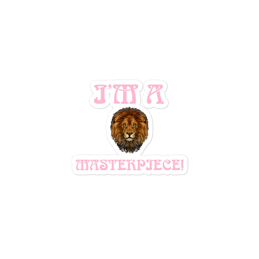 “I’M A MASTERPIECE!”Bubble-Free Stickers W/Cotton Candy Font