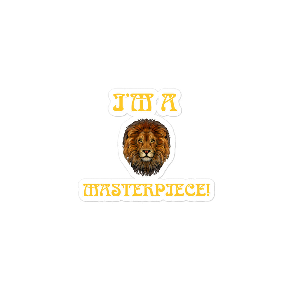 “I’M A MASTERPIECE!”Bubble-Free Stickers W/Yellow Font