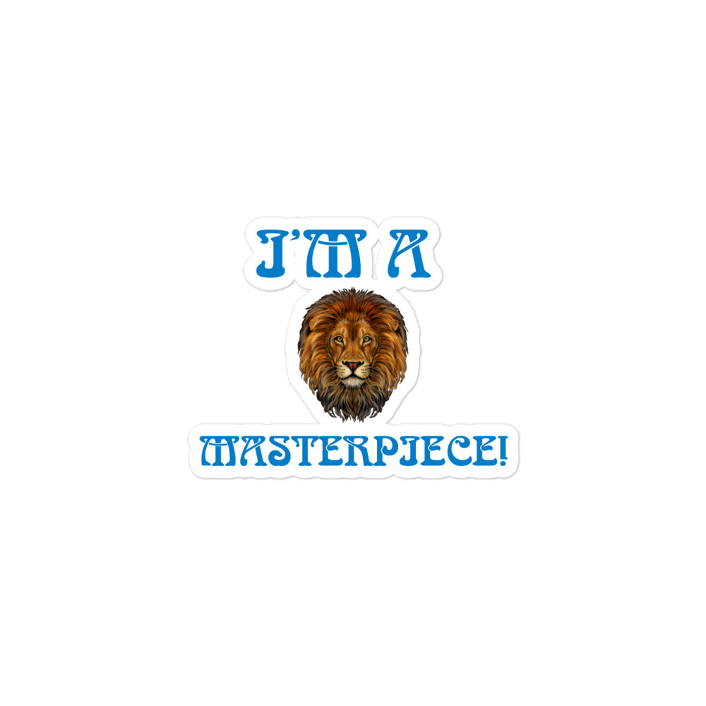 “I’M A MASTERPIECE!”Bubble-Free Stickers W/Blue Font