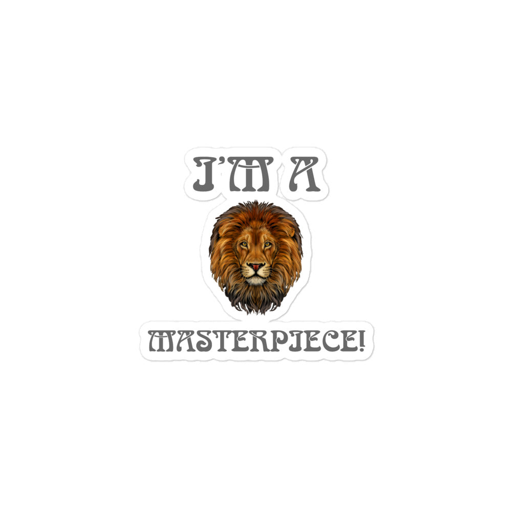 “I’M A MASTERPIECE!”Bubble-Free Stickers W/Grey Font