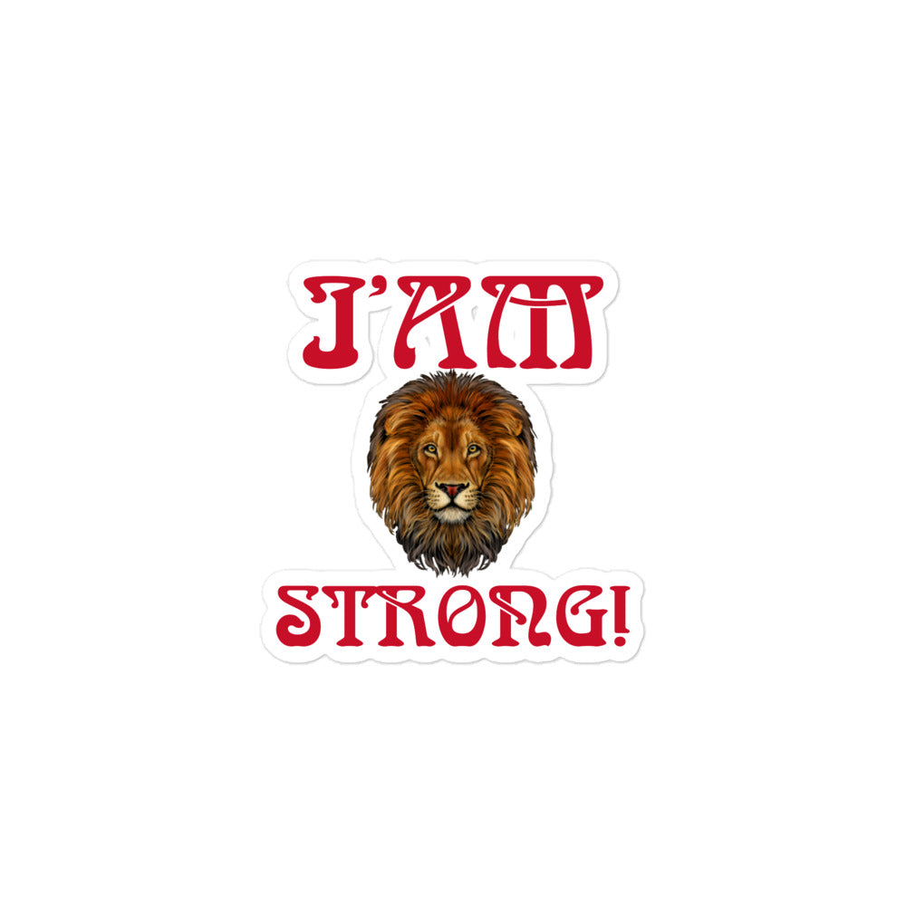 “I’AM STRONG!” Bubble-Free Stickers W/Red Font