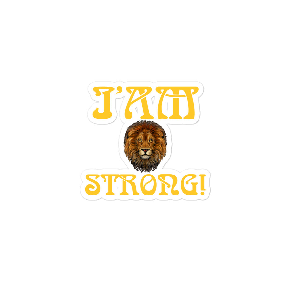 “I’AM STRONG!” Bubble-Free Stickers W/Yellow Font