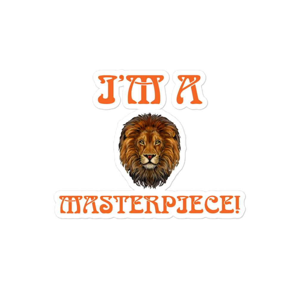 “I’M A MASTERPIECE!”Bubble-Free Stickers W/Orange Font