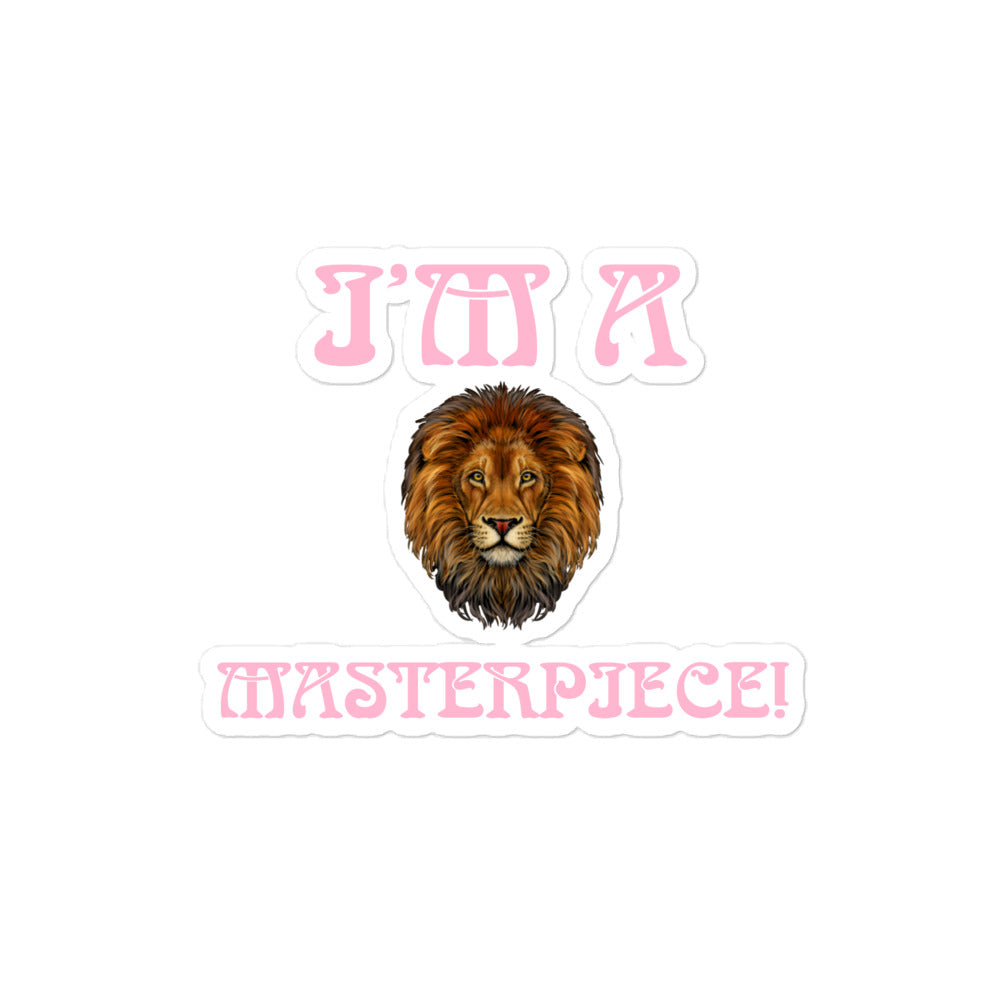 “I’M A MASTERPIECE!”Bubble-Free Stickers W/Cotton Candy Font