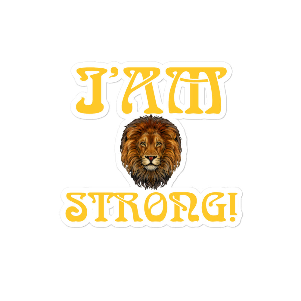 “I’AM STRONG!” Bubble-Free Stickers W/Yellow Font