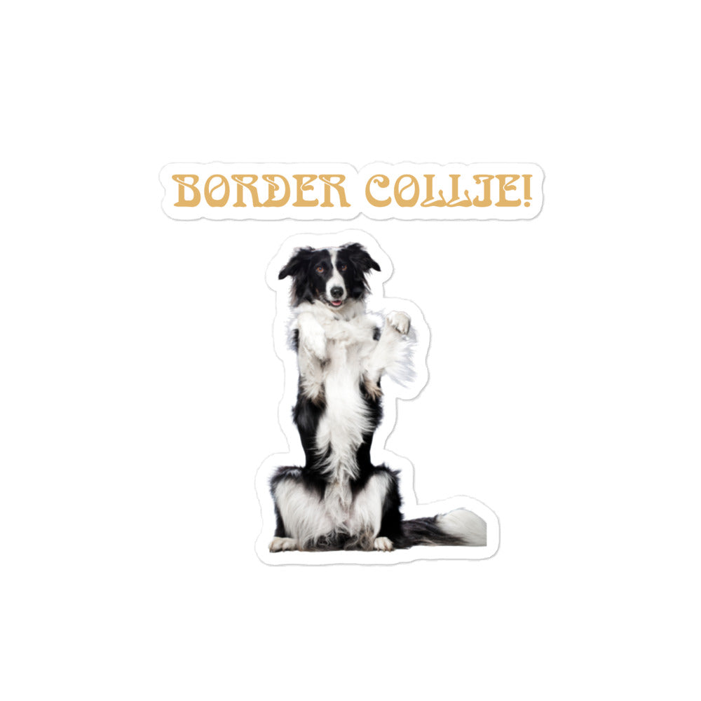 “BORDER COLLIE!”Bubble-Free Stickers W/Fawn Font