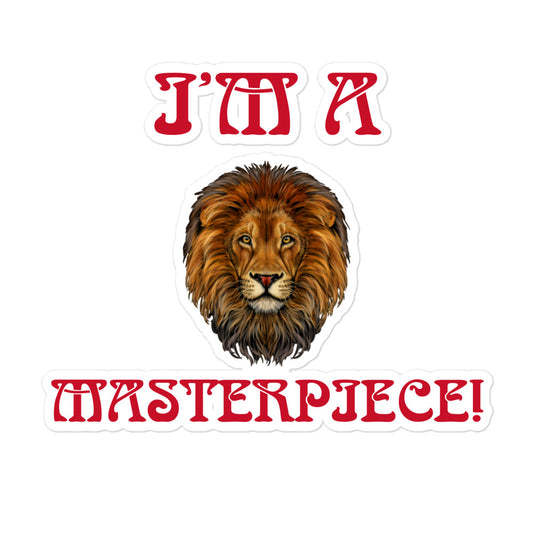 “I’M A MASTERPIECE!”Bubble-Free Stickers W/Red Font