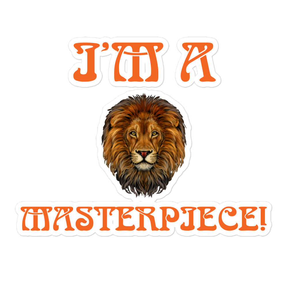 “I’M A MASTERPIECE!”Bubble-Free Stickers W/Orange Font