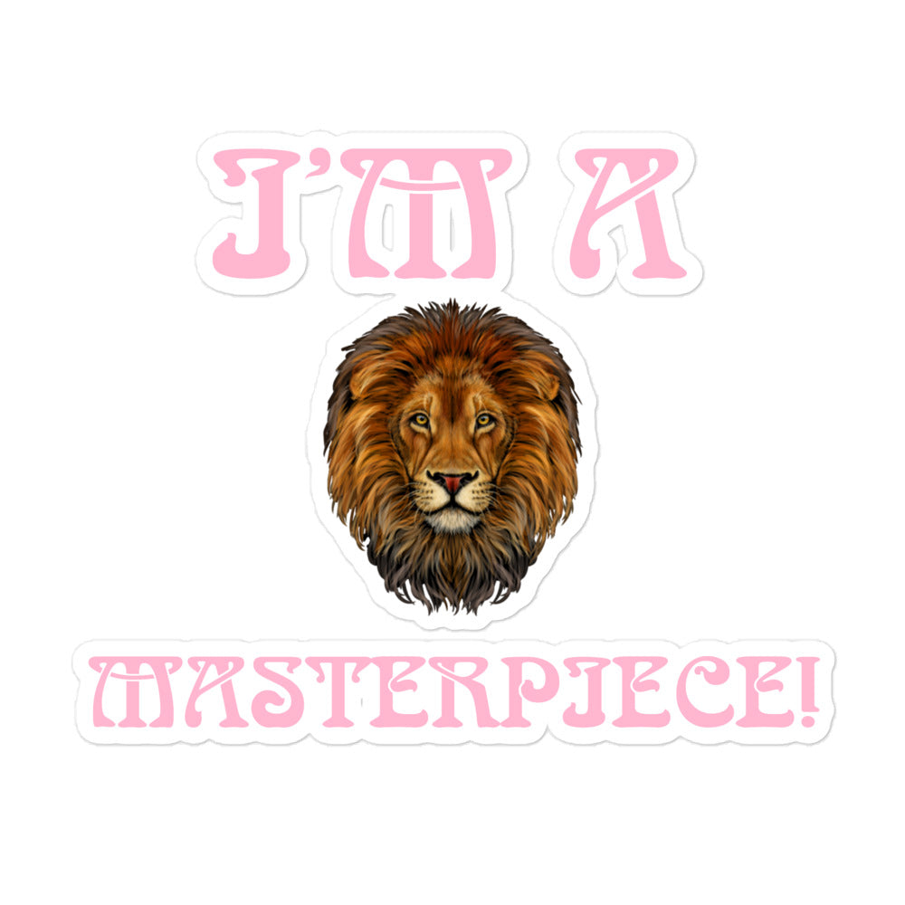 “I’M A MASTERPIECE!”Bubble-Free Stickers W/Cotton Candy Font