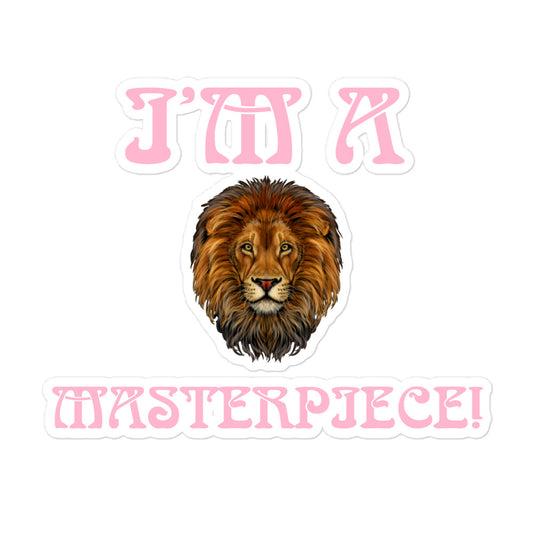 “I’M A MASTERPIECE!”Bubble-Free Stickers W/Cotton Candy Font