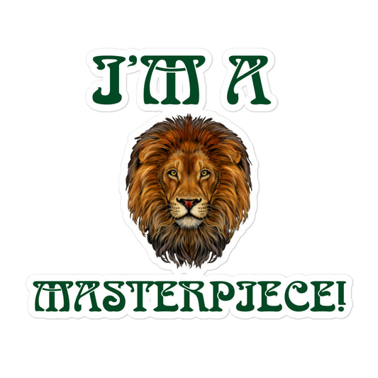 “I’M A MASTERPIECE!”Bubble-Free Stickers W/Green Font