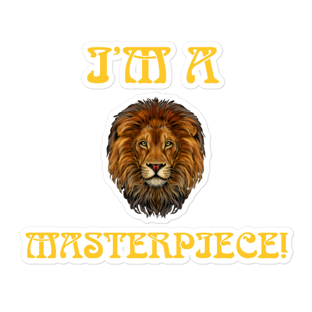 “I’M A MASTERPIECE!”Bubble-Free Stickers W/Yellow Font