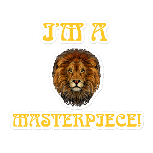 “I’M A MASTERPIECE!”Bubble-Free Stickers W/Yellow Font