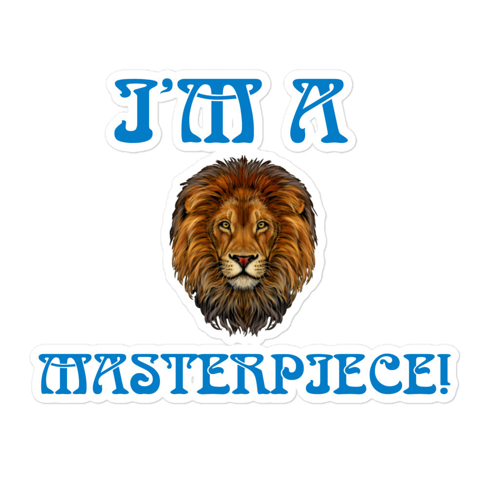 “I’M A MASTERPIECE!”Bubble-Free Stickers W/Blue Font