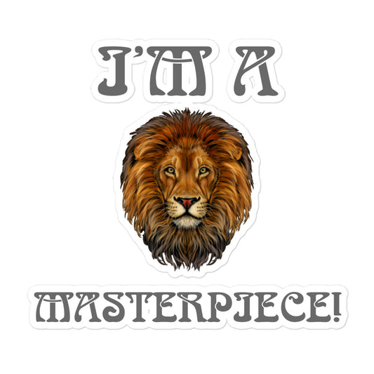 “I’M A MASTERPIECE!”Bubble-Free Stickers W/Grey Font