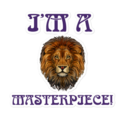 “I’M A MASTERPIECE!”Bubble-Free Stickers W/Purple Font