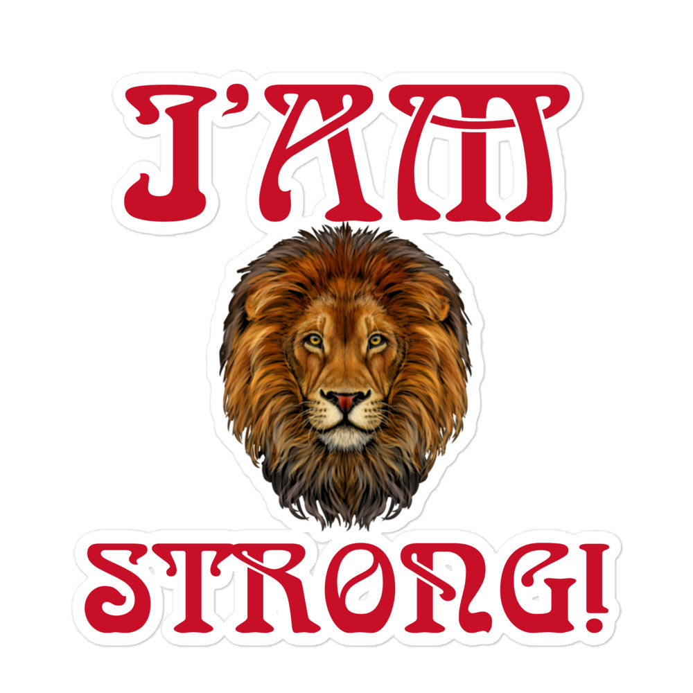 “I’AM STRONG!” Bubble-Free Stickers W/Red Font