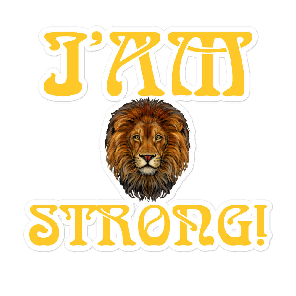 “I’AM STRONG!” Bubble-Free Stickers W/Yellow Font