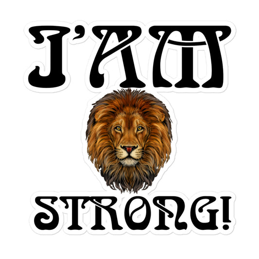 “I’AM STRONG!” Bubble-Free Stickers W/Black Font