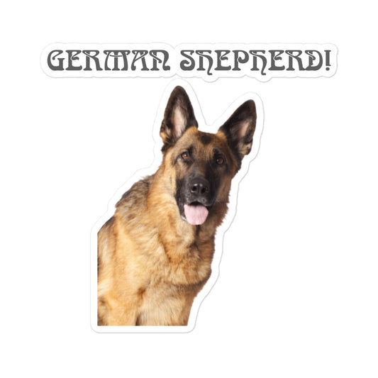 “GERMAN SHEPHERD”Bubble-Free Stickers W/Grey Font