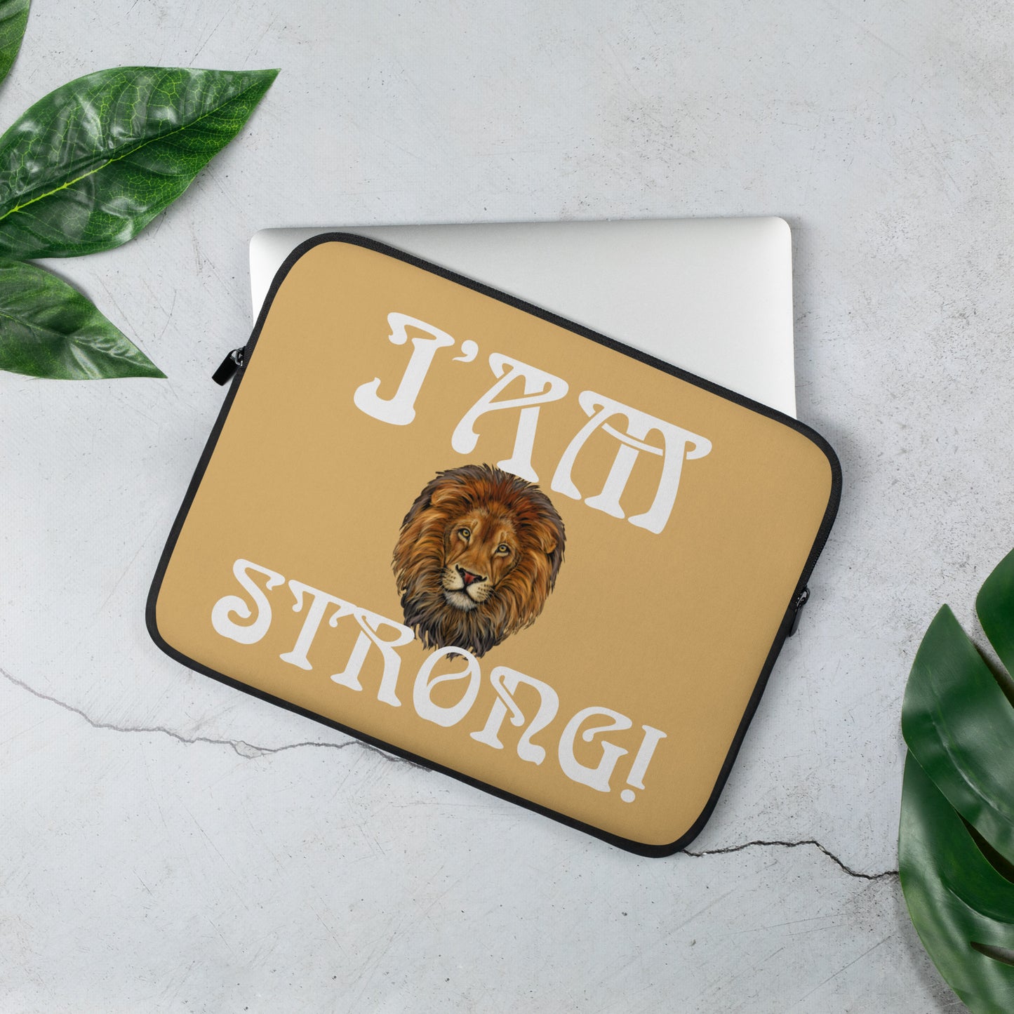 “I’AM STRONG!”Fawn Laptop Sleeve W/White Font