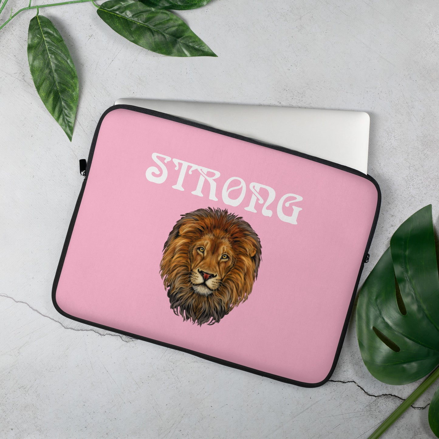 “STRONG”Cotton Candy Laptop Sleeve W/White Font