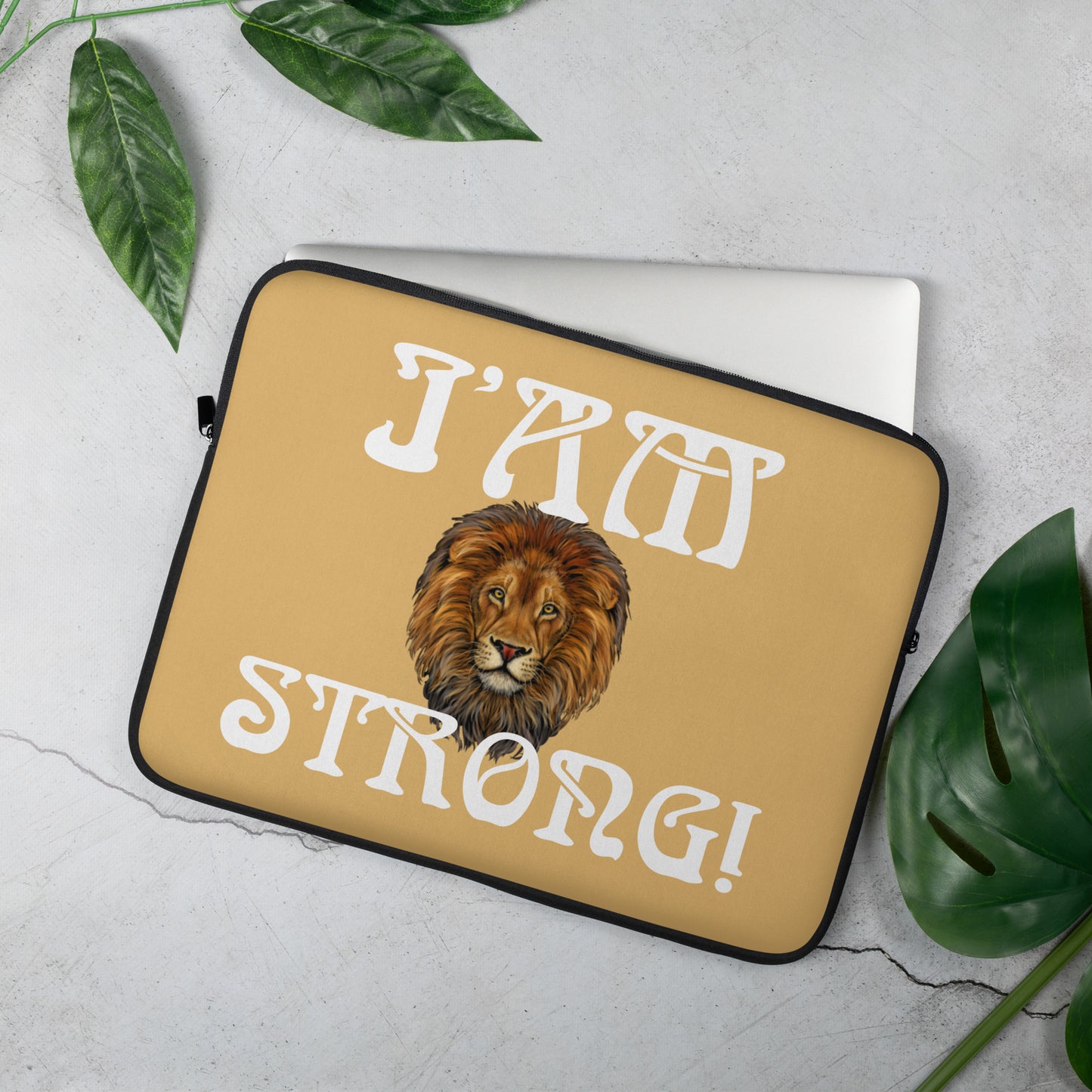 “I’AM STRONG!”Fawn Laptop Sleeve W/White Font